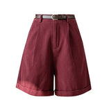 Purpdrank  Fashion Overalls Shorts Women Spring Summer Casual High-waisted Wide Leg Pants Short Pants with Belt Outwear Black Shorts 2025