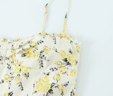 Purpdrank  European style new women's fashion versatile temperament flower print poplin midi suspender back dress