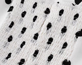 Purpdrank  Sexy White Black Polka Dot Print Ruffles Off Shoulder Dress Women Ruched Chest Slim Waist Midi Dresses Robe Holiday Vestidos