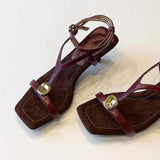 Purpdrank  New Women High Heels Sandals Square Toe Heeled Shoes Summer Slippers 2025 Designer Party Sexy Dress Shoes Woman Pumps Zapatillas