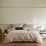 Purpdrank  3/4Pcs Simple Hotel Style 600TC Egyptian Cotton Bedding Set Single Queen king Duvet Cover Set Flat/Fitted Bed Sheet Pillowcases