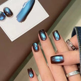 Purpdrank  1Pcs 10ML New Blue Nails Whitening Nail Art Super Flash Purple Blue Glass Bead Cat Eye Gel Nail Polish Autumn Nails