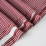 Purpdrank  Autumn Sweet Lace Patchwork V Neck Long Sleeve Slim Striped T-Shirts