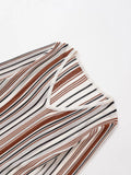 Purpdrank  Vintage Striped Knit T Shirt Women Long Sleeve V Neck Slim Casual Autumn Tops