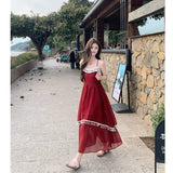 Purpdrank  Fringe Spliced Camisole Dress New Spring/summer Design with an Asymmetrical Hem for Women's Office Wear
