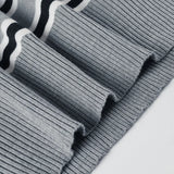 Purpdrank  American Retro Contrast Color Slash Neck Long Sleeve Loose Knitted All Match Pullovers