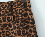 Purpdrank  Y2K High Waist Brown Leopard Print Mini Skirt With short lining Sexy A-line Package Hips Mini Short Skater Party Femme