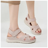 Purpdrank  European And American Sports Casual Sandals New Velcro Hollow Thick-Soled Women's Sandals Lightweight Comfortable And Simple