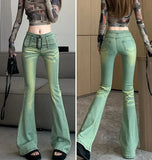 Purpdrank  Bell Bottom Trousers High Waist Shot Womens Flared Jeans South Korea Streetwear On Sale 2025 Quality R Xxl Denim Pants for Women