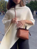 Purpdrank  Draping Irregular Shawl Pullover Knitwear Loose Elegant Knitted Cape French Minimalist Cloak Knit Sweater Women Fashion Top New