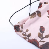 Purpdrank  Sexy Women Backless Rose Print Long Dress Slim Fit Strap Spicy Girl Dresses Sleeveless Bodycon Party Dress Vacation Dress