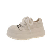 Purpdrank  Cute Ugly round Head Thick Bottom Trendy Platform Canvas Shoes Women's Spring New Big Head Casual Board Shoes Trendy