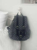 Purpdrank  Retro Japanese Polka Dot Pocket Backpack with Large Capacity Casual Bag