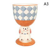 3D Cute Rabbit Ceramic Mug Stemware Hand-painted Irregular Large Capacity Coffee Mugs Cartoon Water Cup Creative Gift Tea Cups