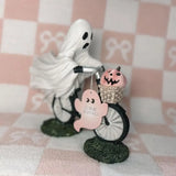 Purpdrank  New Halloween Decoration Ghost and Pink Pumpkin Bicycle Creative and Interesting Home Decorative Ornaments Halloween Gift