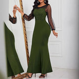 Purpdrank  Women's Slim Fit Pencil Skirt Dress Spring Autumn Long Sleeve Commuter Style Fashion Female Skirt