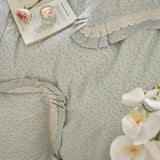 Purpdrank  Vintage French Country Rustic Style Floral Bedding Set 100% Cotton Double Layer Crinkle Yarn Duvet Cover Bed Sheet Pillowcases