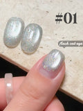 Purpdrank  12ML 10-Color Blue Series Blue Eyes Star Sea Cat Eye Gel Nail Polish New Summer Flash Lamp Cat Eye Nail Polish Nail Art
