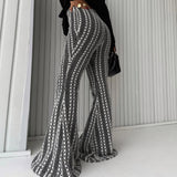 Purpdrank  Casual Wear Slim Striped Stretch Flare Pants Casual Trousers