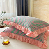 Purpdrank  Cotton Lace Pillow Cover One Pair 48x74cm Pillow Core Inner Liner Washable Bedroom Decoration Pillow Case Bedding Accessories