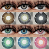 Purpdrank  1Pair Fashion Blue Green Colored Contact Lenses Gray Brown Beautiful Pupils Cosmetic Black Eyes Lens Yearly EyeContacts