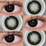 Purpdrank  2pcs Colored Contact Lenses Fashion Blue Green Eye Contacts Soft Black Lens Gray Beauty Pupils Brown Eyes Makeup Lens