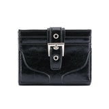 Purpdrank  Leather Card Holder Women Ultra-Thin Mini Buckle Coin Purse Portable Wallet Cute Bank Credit Id Bag Multi-Card Slot Wallets