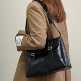 Purpdrank  Vintage Wine Red Shoulder Bag Large Capacity Ladies Tote Purse Handbags Pu Leather Female Messenger Bag College Girls Book Bag