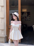 Purpdrank  Elegant Slash Neck Mini Dress Women Party Prom Luxury Sexy Backless Dresses Summer Ladies Korean Fashion Bodycon Vestidos