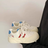 Purpdrank  Women's Casual Versatile Spring 2025 Platform Sneakers Flat Bottom Shoes Rubber Upper Polyurethane Insole And Lining