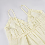 Purpdrank  Sweet Solid Lace Trim Bandage Camis Tops Holiday Sexy Deep V-Neck Sleeveless Tank Tops Women 2025 Summer Fashion Lady