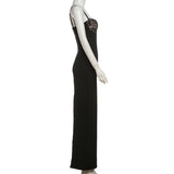 Purpdrank  Lace Trim Sexy Backless Party Club Birthday Maxi Y2K Dress for Women Summer 2025 Sleeveless Bodycon Split Long Dresses Outfits