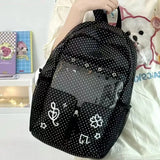 Purpdrank  Star Polka Dots Backpack Y2k Versatile Girl High Capacity Multi Size Commuting Student Lightweight Double Shoulder Canvas Bag