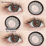 Purpdrank  2Pcs Gray Contact Lenses with Degree Yearly Blue Lens Colorcon Cosmetics Beauty Big Eyes Student Pupil Fast Shipping