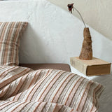 Purpdrank  Brown Stripe Bedding Set simple style For adults kids Brown pink Bed Sheet With Pillowcases 100% Cotton King Queen Full size