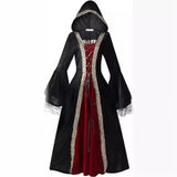 Purpdrank  Velvet High Waist Long Dress Women Medieval Tea Party Dress Victorian Era Bubble Sleeves