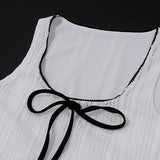 Purpdrank  y2k Dress Women Summer Lace Patchwork Sleeveless Tie-up Front Ruffle Pleated Mini Dress 2000s Evening Party Dresses