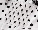 Purpdrank  Sexy White Black Polka Dot Print Ruffles Off Shoulder Dress Women Ruched Chest Slim Waist Midi Dresses Robe Holiday Vestidos