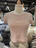 Purpdrank  Women Solid Vintage Slim T-shirts Cute Sweet Round Neck Short Sleeve Cotton Y2k Crop Top Harajuku Summer Basic Casual Tees Tops