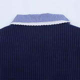 Purpdrank  small round lapel short sleeved zipper decoration summer new women's fashion slim fit T-shirt