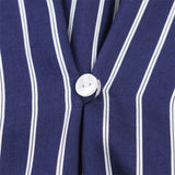 Purpdrank   Spring New Versatile Casual Simple Seven-quarter Sleeve Striped Shirt
