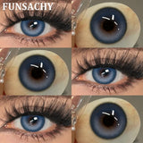 Purpdrank  1 Pair Brown Color Contact Lenses Natural Eye Contacts Blue Colored Soft Lens Yearly Use Women Makeup Cosmetic Lenses