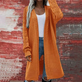 Purpdrank  Women's Casual Long Knitted Cardigan round Ne ort Sve Street Sle Regular Fit Long Sweater for Young Women 25-29