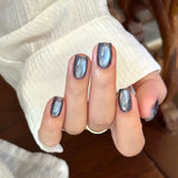 Purpdrank  1Pcs 10ML New Blue Nails Whitening Nail Art Super Flash Purple Blue Glass Bead Cat Eye Gel Nail Polish Autumn Nails