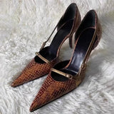 Purpdrank  Pointed Toe Women Heeled Sandals Elegant High Heels Shoes Summer Stilettos Pumps 2025 Fashion Shallow Retro Zapatos De Mujer