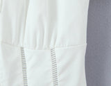Purpdrank  French Style Vintage Cropped Sexy Blouse Women White Cotton Hollow Out Eyelet V-neck Tie Lace Vacation Streetwear Shirt Tops New