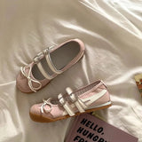 Purpdrank  Sweet Casual Ballet Style Flat Shoes Soft Bottom Breathable Summer 2025 French Style Mary Jane Shoes for Women round Toe