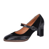 Purpdrank  New Spring Autumn Retro Mary Janes Shoes Woman Fashion Fretwork Bullock Women's Pumps Casual Shallow Shoes Heels for Women