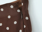 Purpdrank  Sexy Coffee Polka Dot Chiffon Lacing up Backless Camisole Tank Top + Zipper Low Waist Knee Length Mermaid Skirt 2 Pieces 1 Set