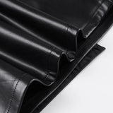 Purpdrank  Sexy Pu Leather Asymmetrical Super Mini Skirts With Shorts Y2K Slim Low-Wiasted Button Bodycon Skirts Women Summer Fashion